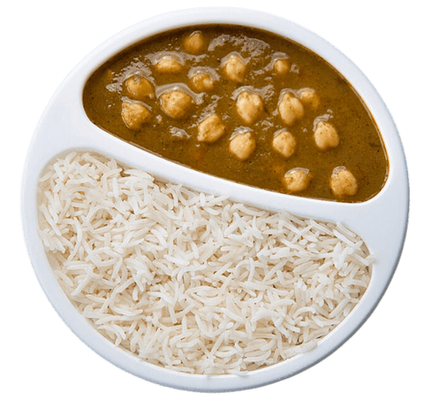 Chickpeas Curry with Steamed Rice